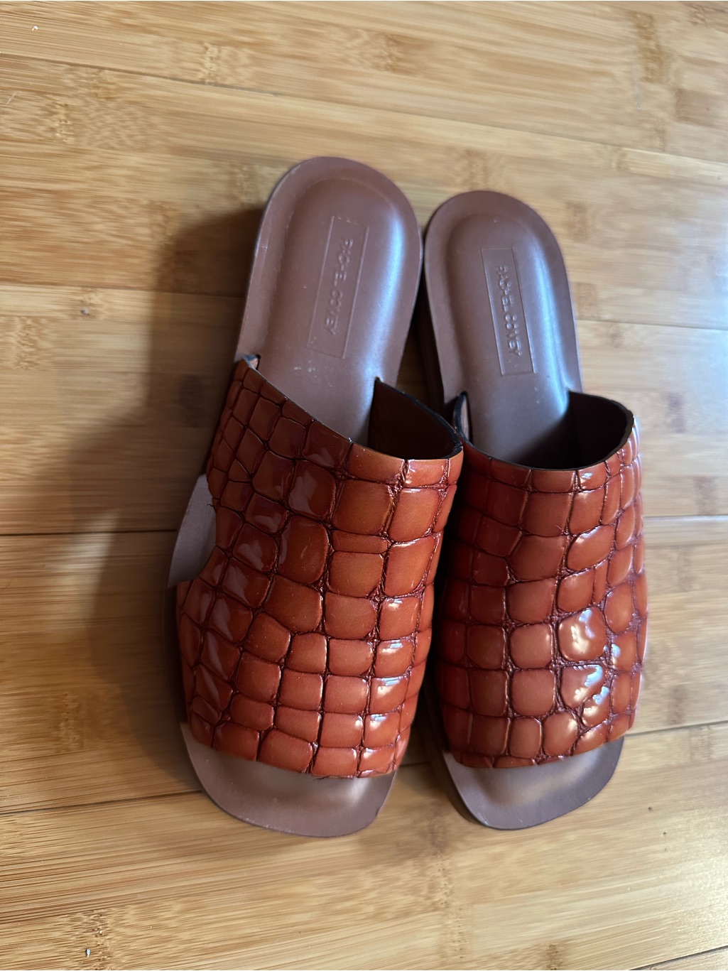 Rachel Comey Saul Slide Embossed Croc Size 38